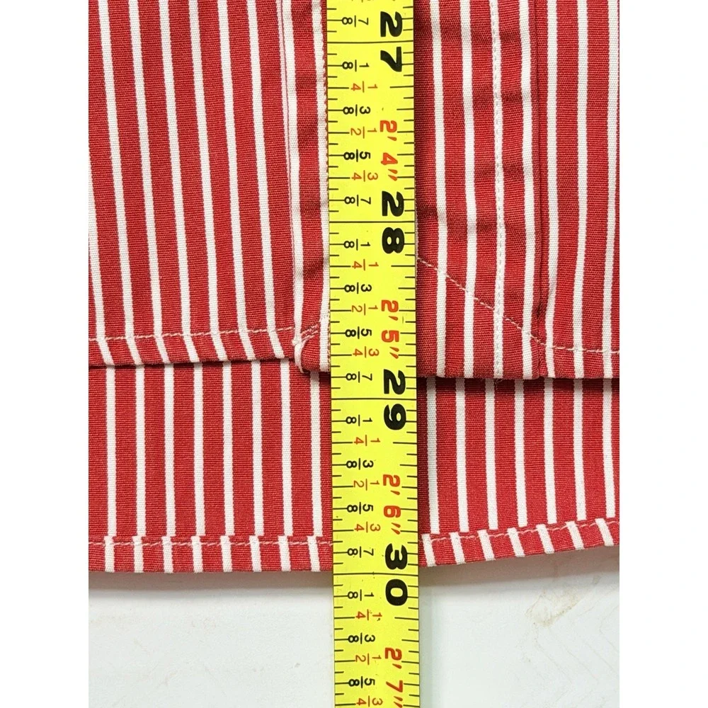 Polo‎ Ralph Lauren Regent Classic Fit Red White Stripe Button Shirt Large